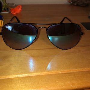 Ray-Ban Accessories - Ray ban aviator blue tint black frame sunglasses. Ray-Ban Accessories - Ray ban aviator blue tint black frame sunglasses.